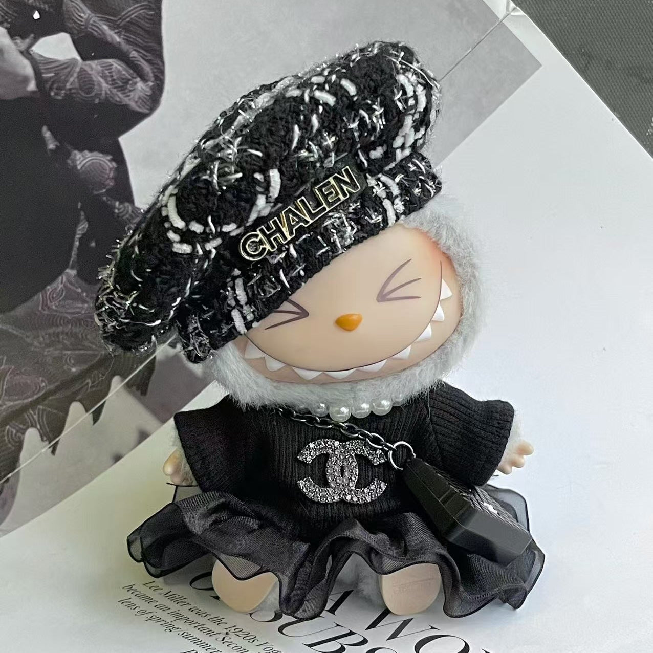 Prabangos įkvėptas Labubu stiliaus drabužių rinkinys