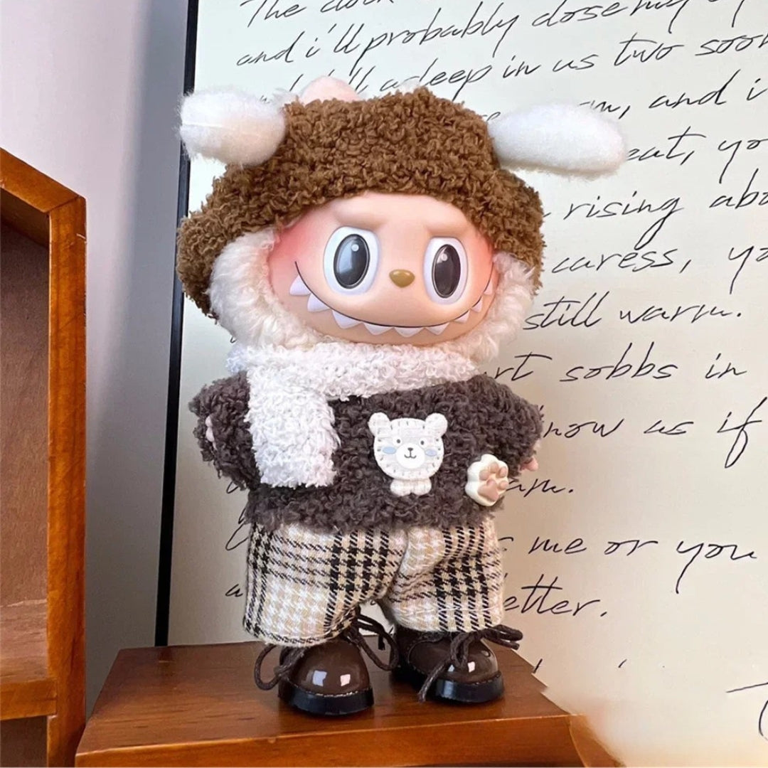 Labubu stiliaus Pilko meškiuko apranga