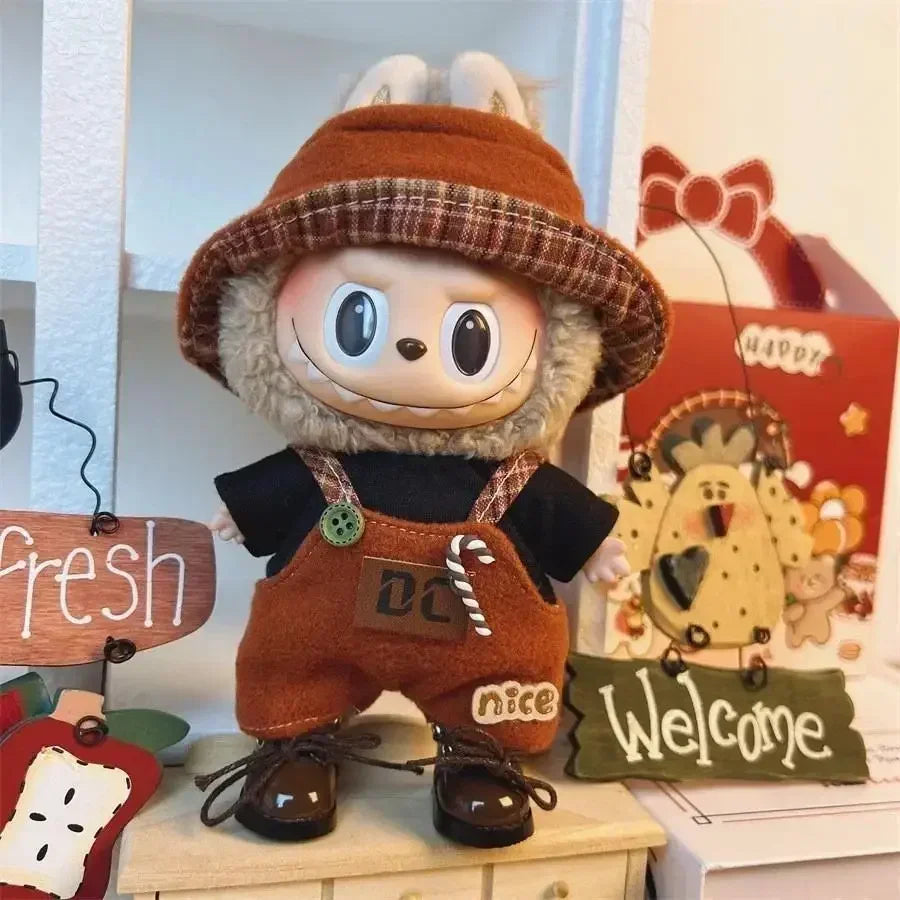 Labubu stiliaus Rudi kombinezonai