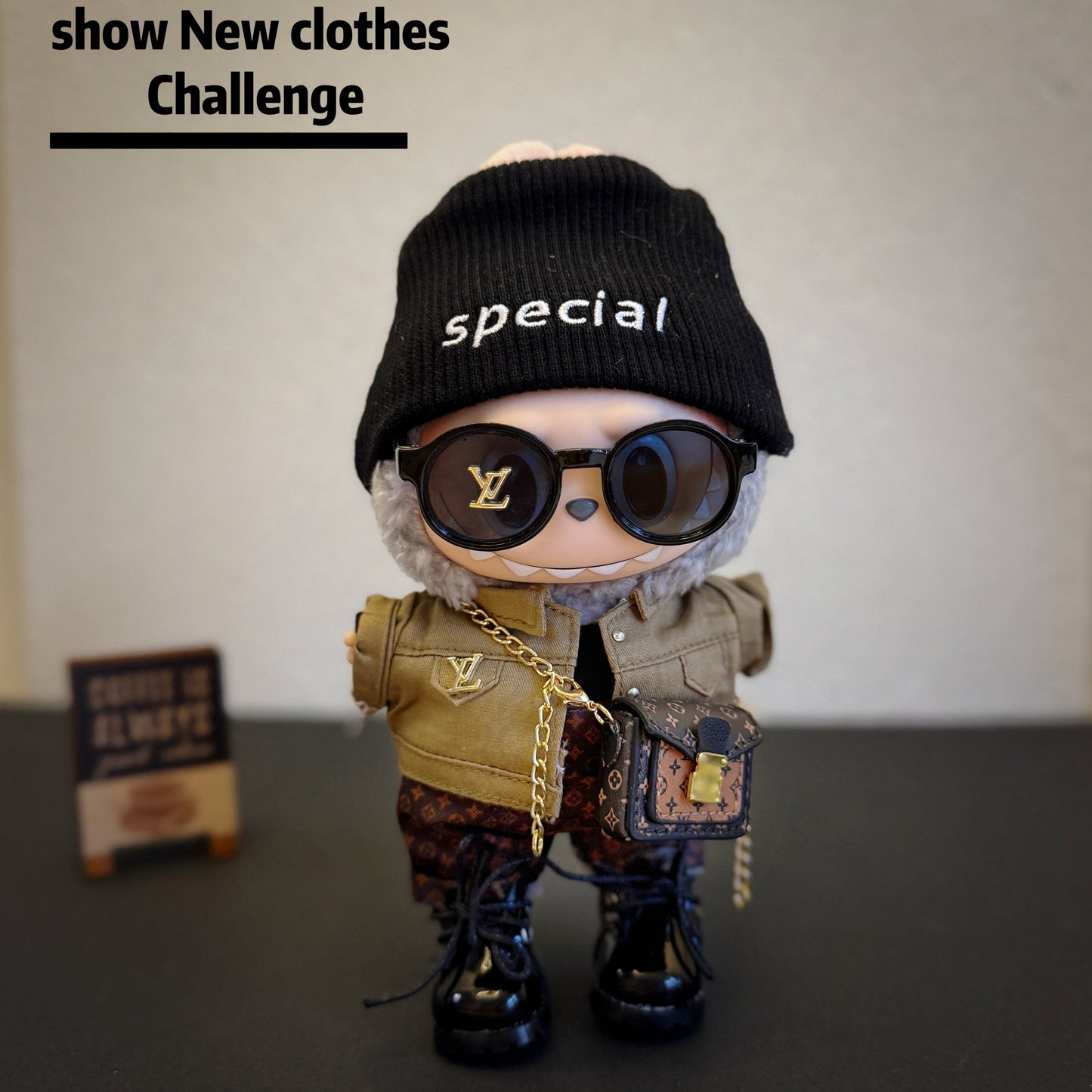 Prabangos įkvėptas Labubu stiliaus drabužių rinkinys