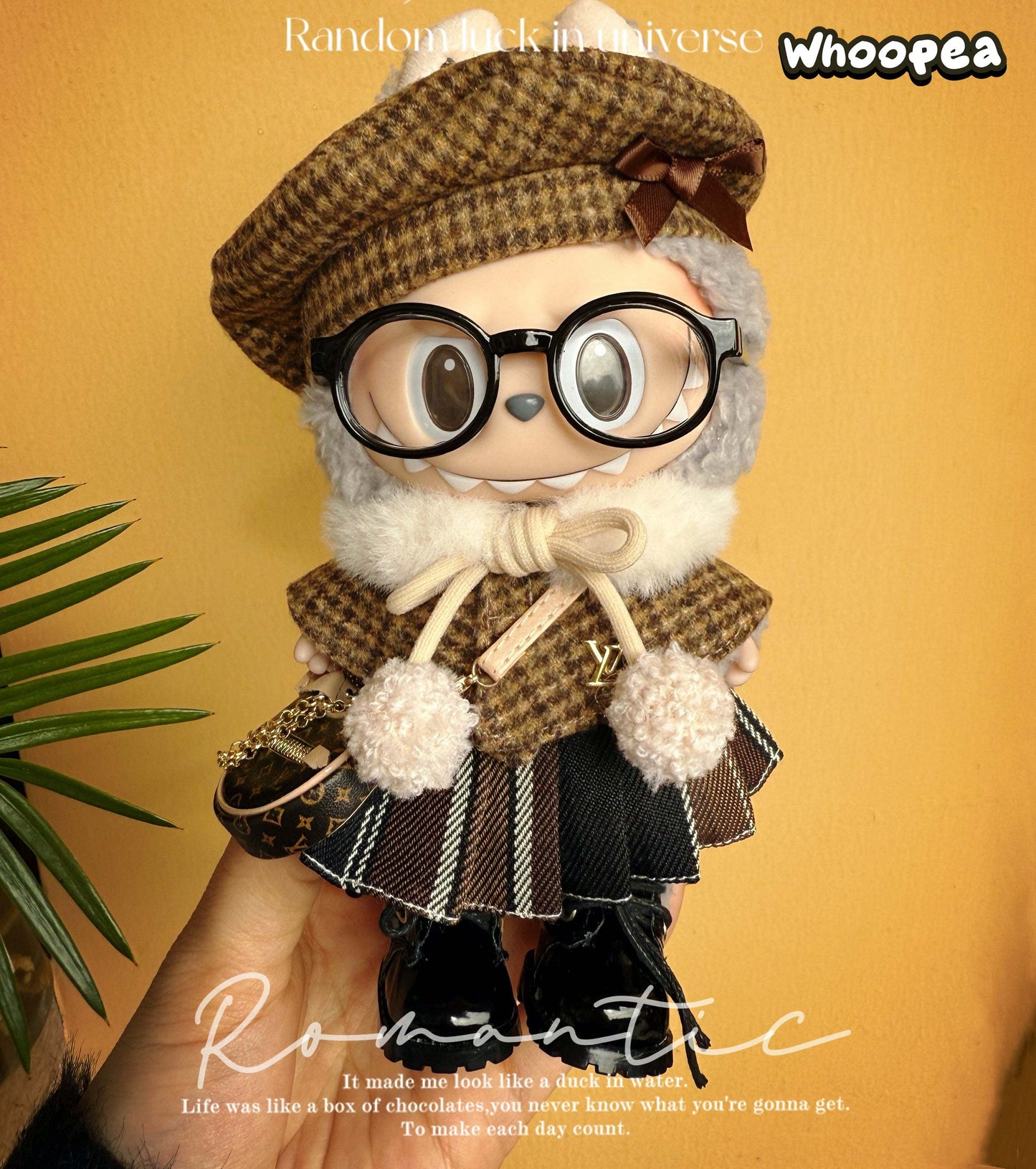 Prabangos įkvėptas Labubu stiliaus drabužių rinkinys