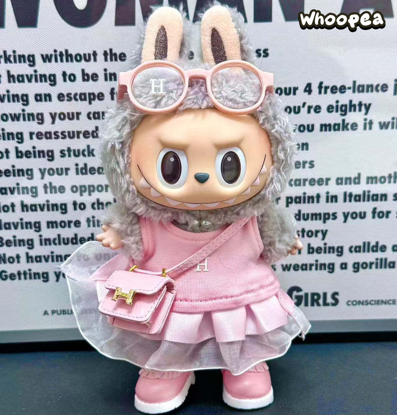 Prabangos įkvėptas Labubu stiliaus drabužių rinkinys