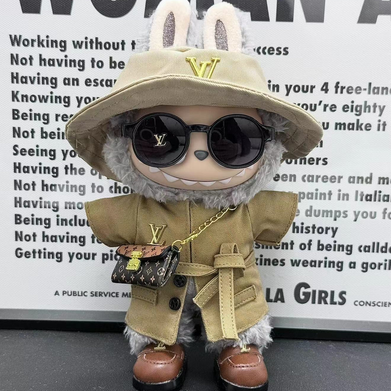 Prabangos įkvėptas Labubu stiliaus drabužių rinkinys