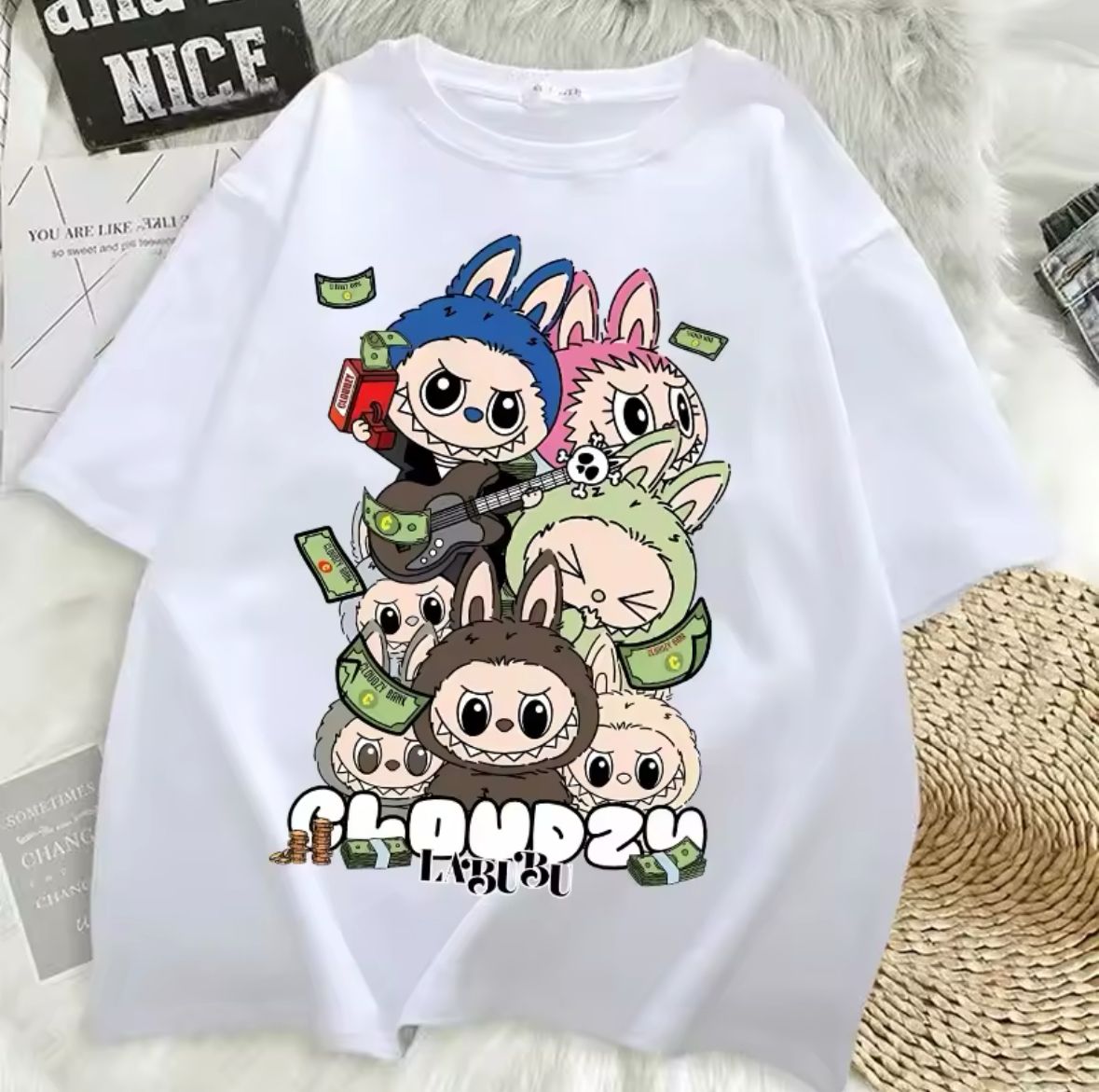 Išskirtiniai riboto leidimo Labubu stiliaus marškinėliai