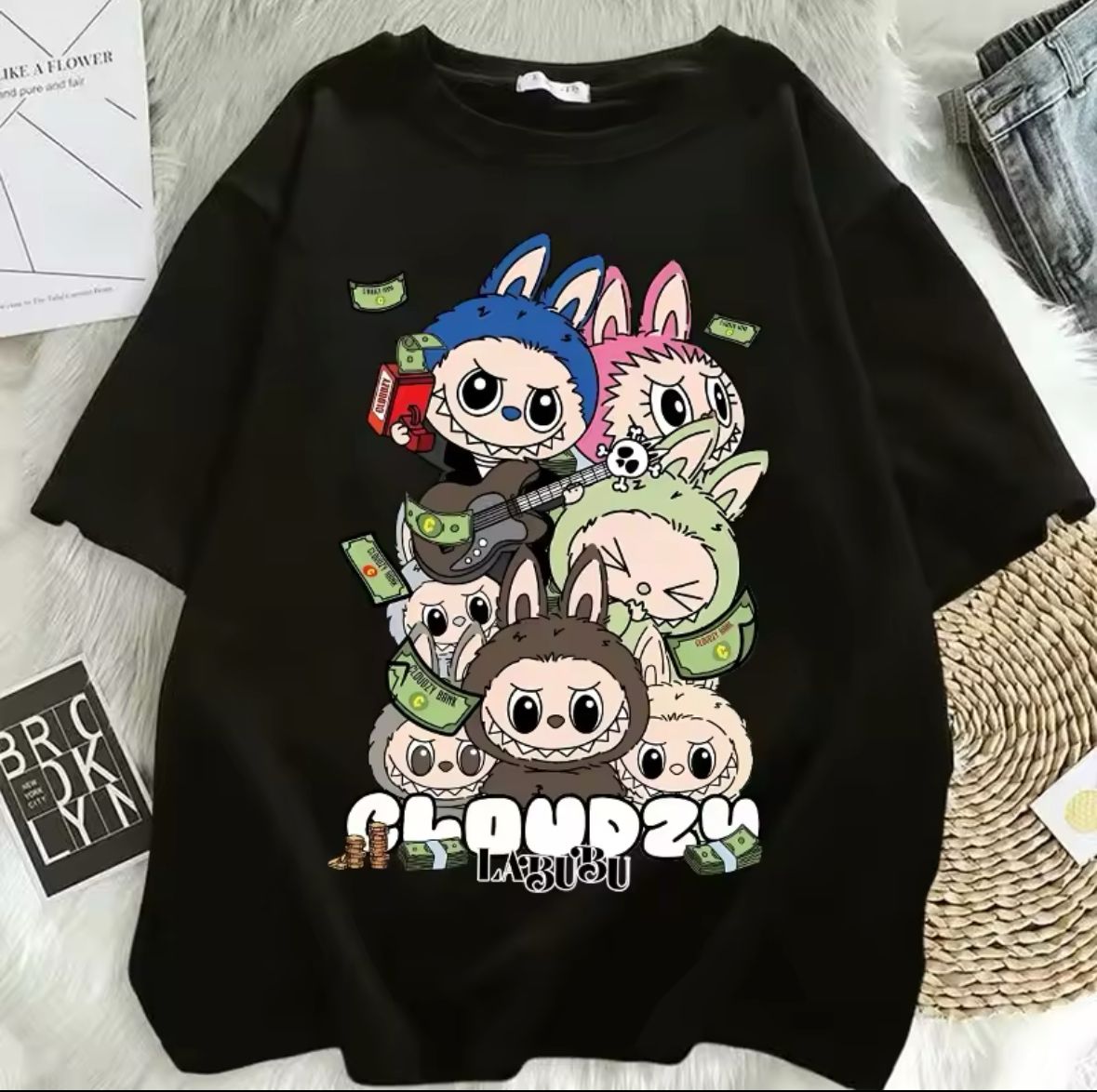 Išskirtiniai riboto leidimo Labubu stiliaus marškinėliai