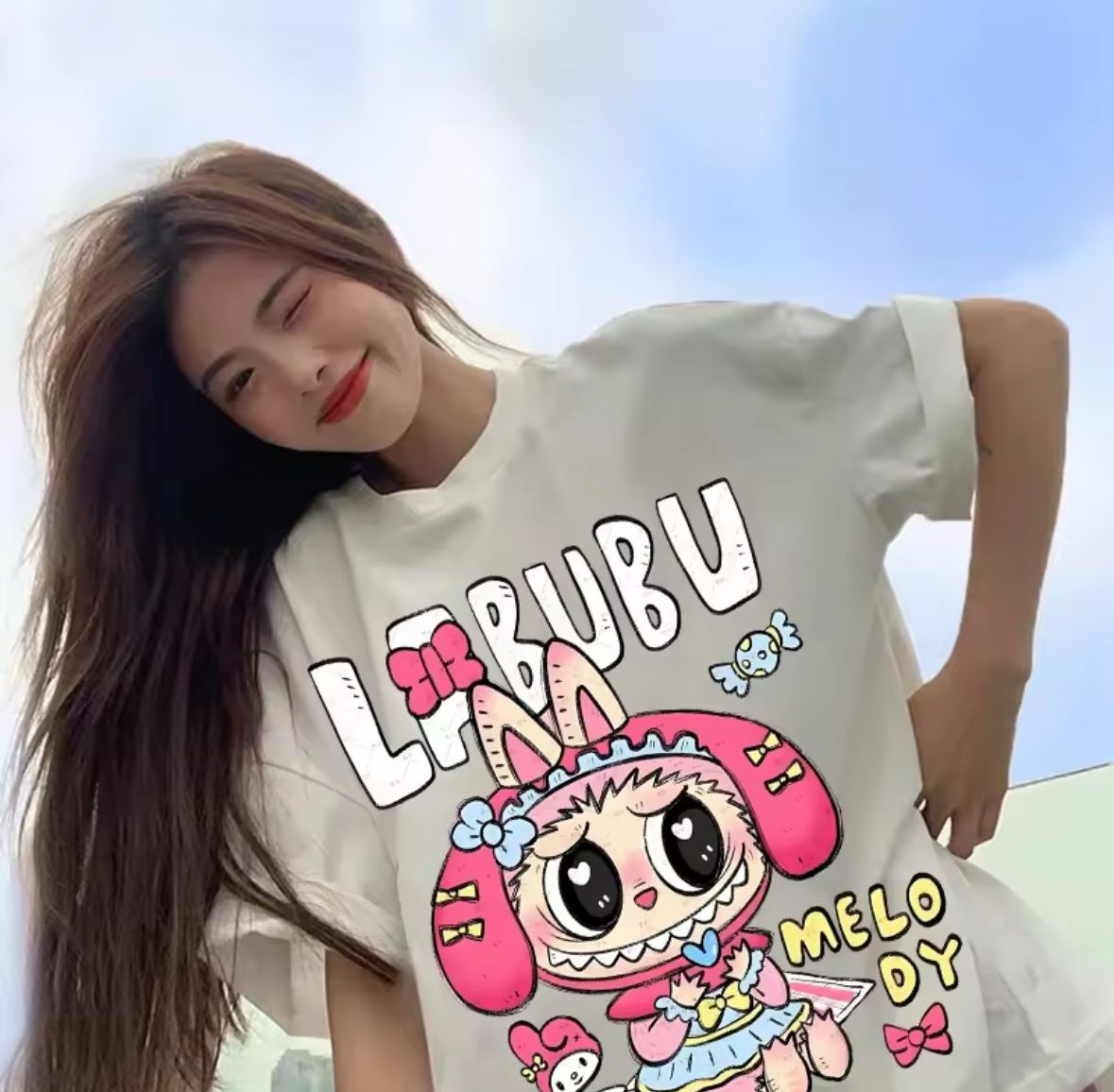 Išskirtiniai riboto leidimo Labubu stiliaus marškinėliai