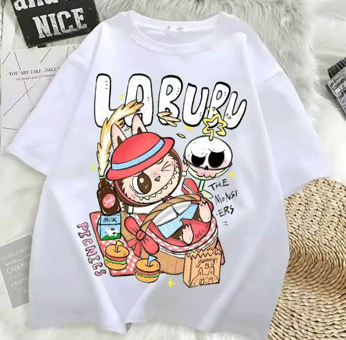 Išskirtiniai riboto leidimo Labubu stiliaus marškinėliai