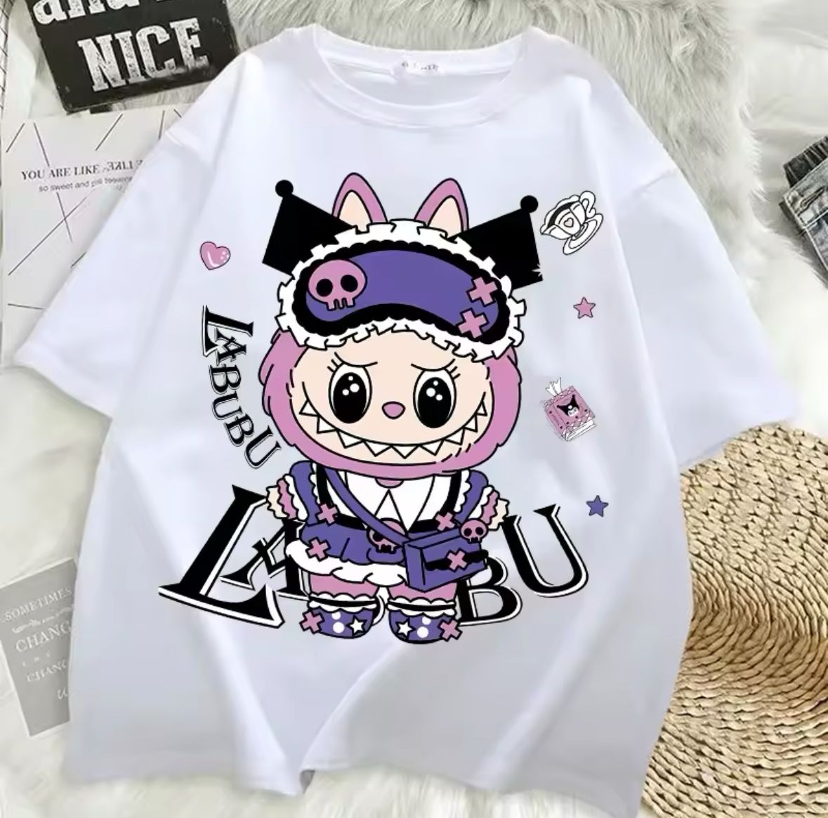 Išskirtiniai riboto leidimo Labubu stiliaus marškinėliai